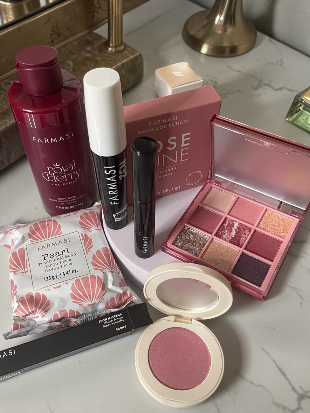 Deluxe 5 Glam Eyes- Royal Cherry & Rose Dune Blush and Eye Palette & more
